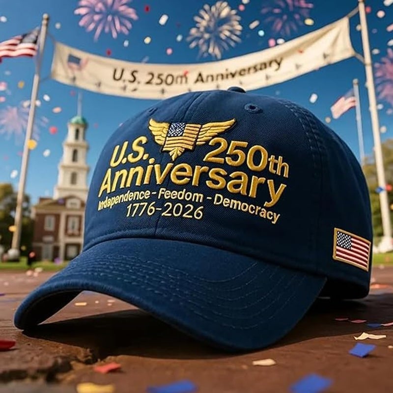 Efdaf Store USA 250th Anniversary Hat, Adjustable 250th Anniversary Printed Patriotic Baseball Caps, Tribute Retro Washed Hat - Image 3